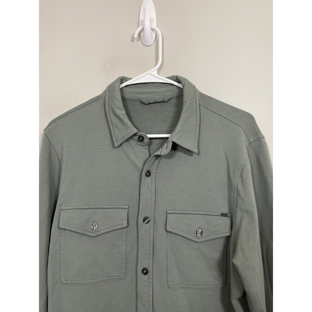 Vuori Men's Boulevard Shirt Jacket in Stormy Green Size Small Athleisure Casual - Picture 3 of 11
